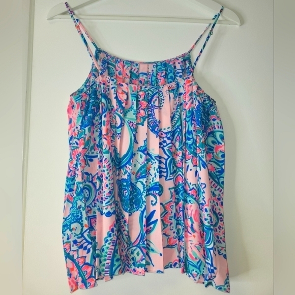 Lilly Pulitzer Rein Top In Pink Tropics Tint Tangerine Dream Size XS - Picture 3 of 13